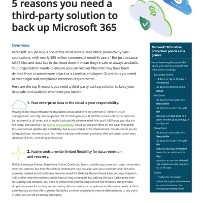 Why You Need a Third-party Solution to Back Up Microsoft 365