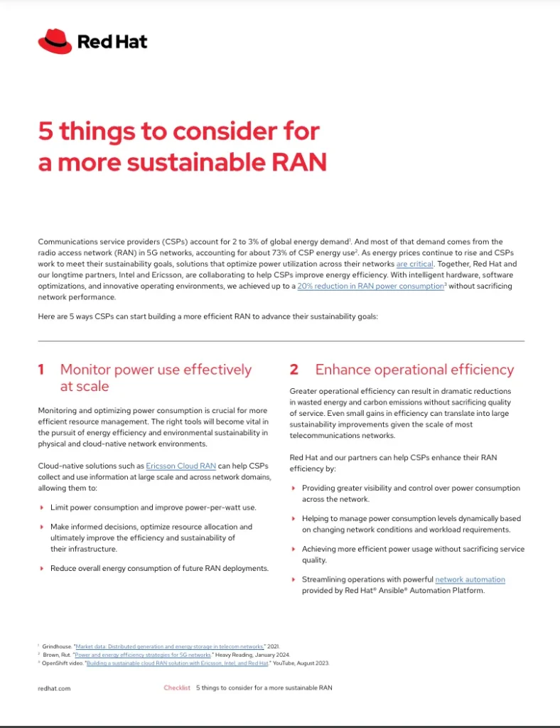 5 things to consider for a more sustainable RAN