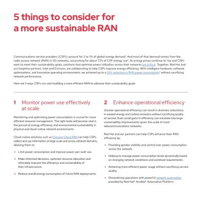 5 things to consider for a more sustainable RAN