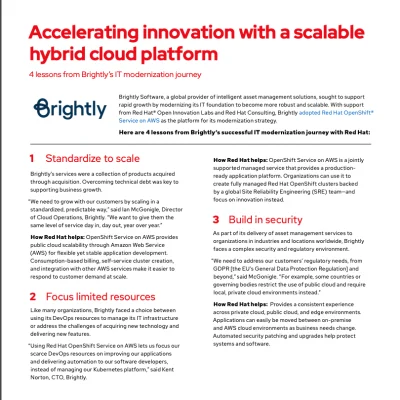 Brightly uses Red Hat OpenShift Service on AWS to build scalable hybrid cloud platform