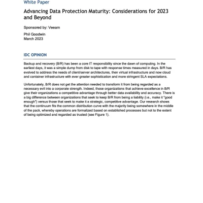 Advancing Data Protection Maturity