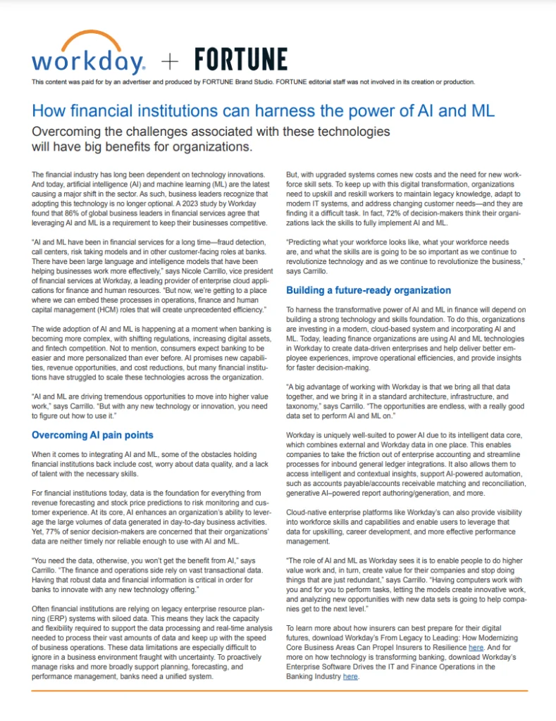 How financial institutions can harness the power of AI and ML