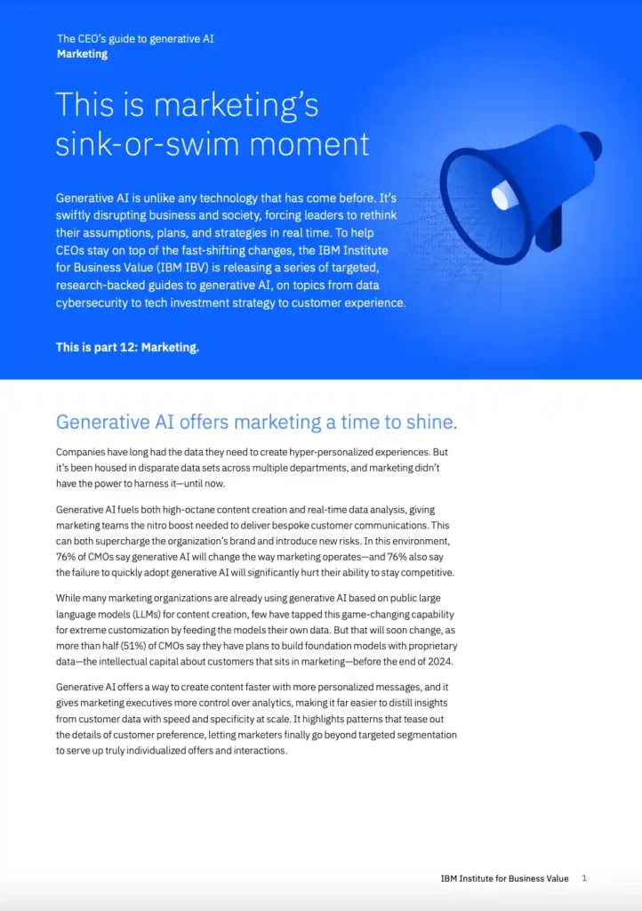 IBV - ceos guide to generative ai marketing