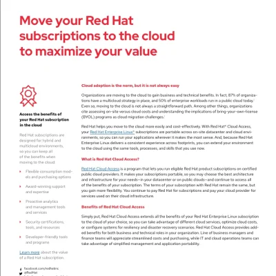 Move your Red Hat subscriptions to the cloud to maximize your value