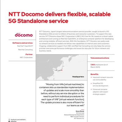 NTT Docomo delivers flexible, scalable 5G Standalone service