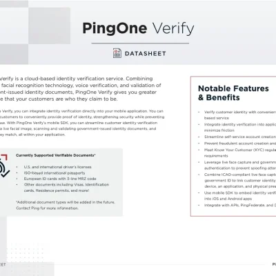 PingOne Verify Datasheet