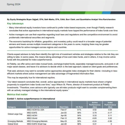 Why Active Investing Works in International Equities