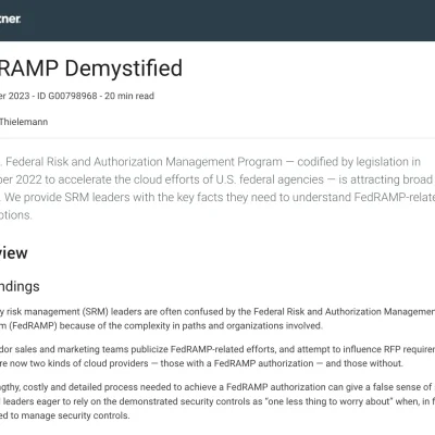Gartner® Report: FedRAMP Demystified