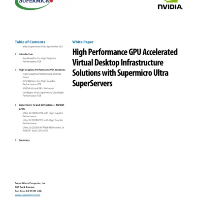 High Performance GPU Accelerated Virtual Desktop Infrastructure Solutions