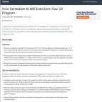 How Generative Al Will Transform Your CX Program