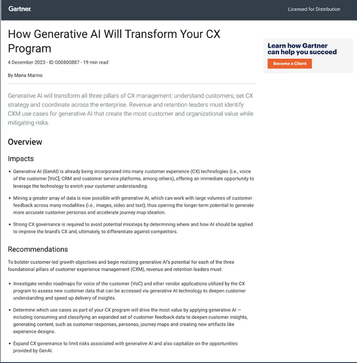 How Generative Al Will Transform Your CX Program