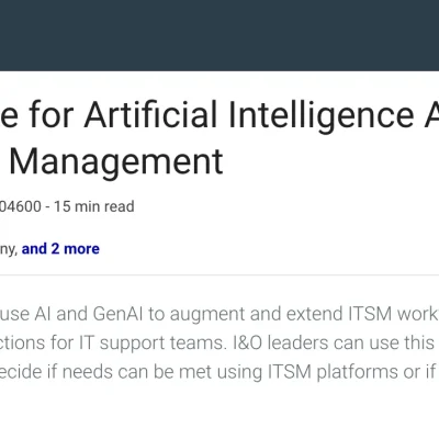 Gartner: Market Guide for Artificial Intelligence Applications in IT Service Management