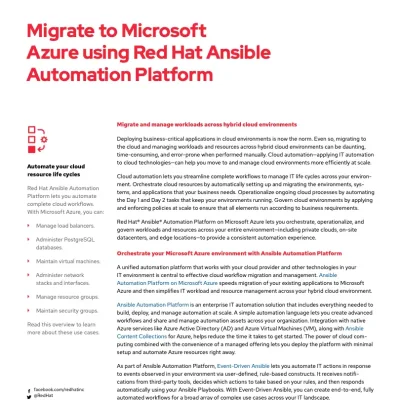 Migrate to Microsoft Azure using Red Hat Ansible Automation Platform