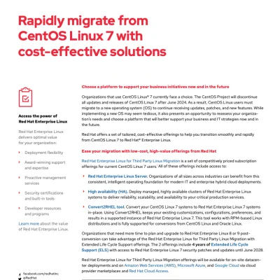 Rapidly migrate from CentOS Linux 7 with cost-effective solutions