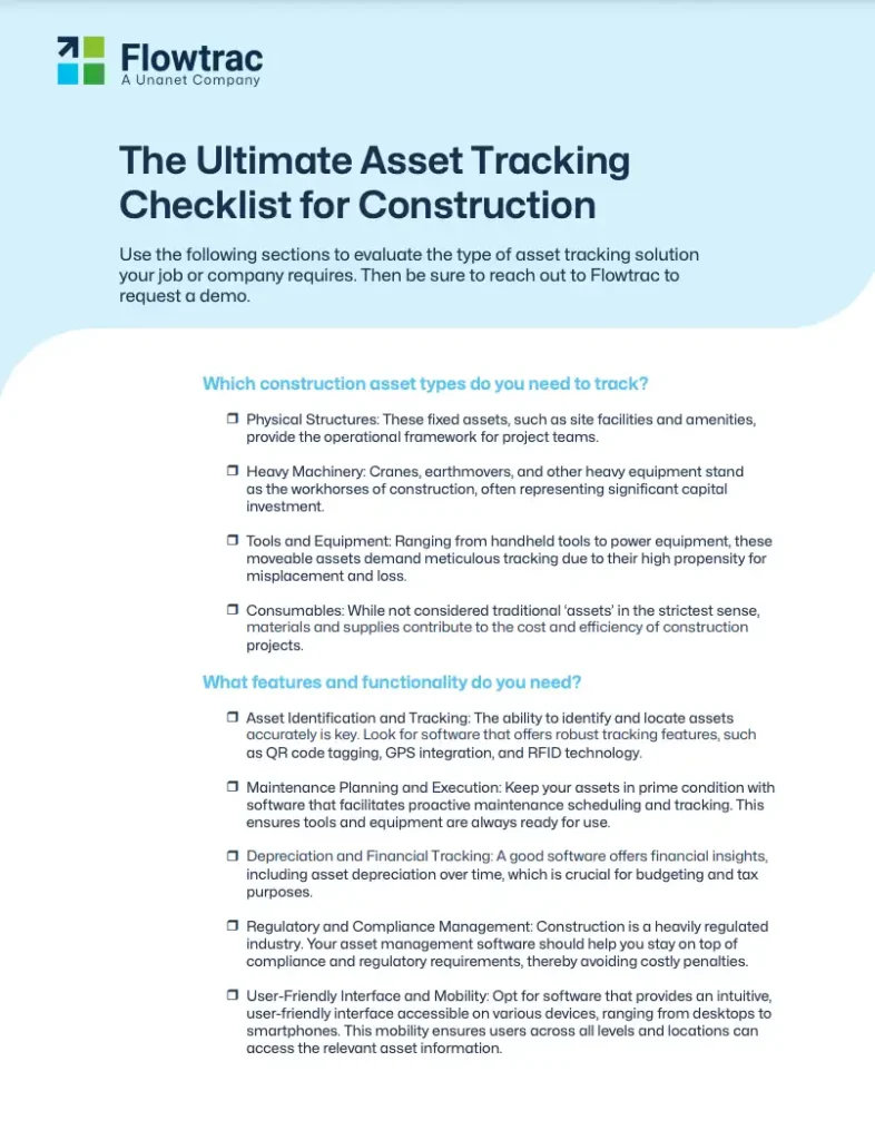 The Ultimate Asset Tracking Checklist for Construction
