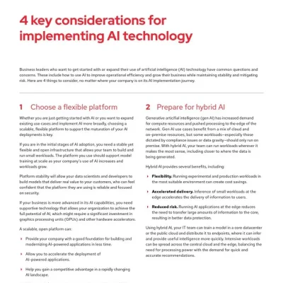4 key considerations for implementing AI technology