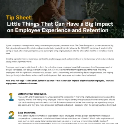 5 Little Things That Can Have a Big Impact on Employee Experience