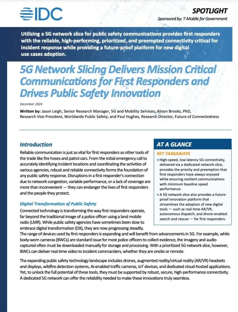 5G Network Slicing Delivers Mission Critical Communications for First Responders and Drives Public Safety Innovation