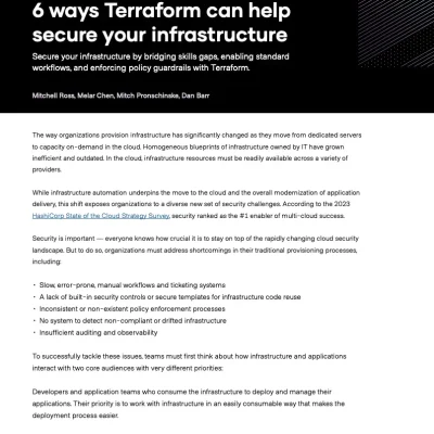 6 ways Terraform can help secure your infrastructure