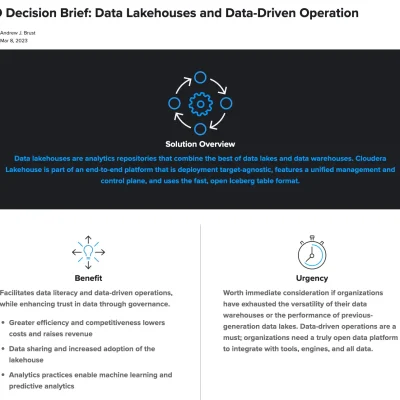 CXO Decision Brief: Data Lakehouses and Data-Driven Operation