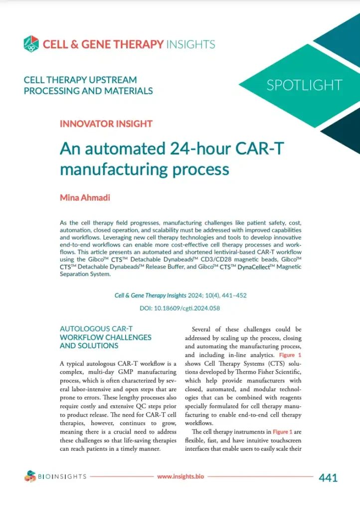 Shorten the CAR T manufacturing process