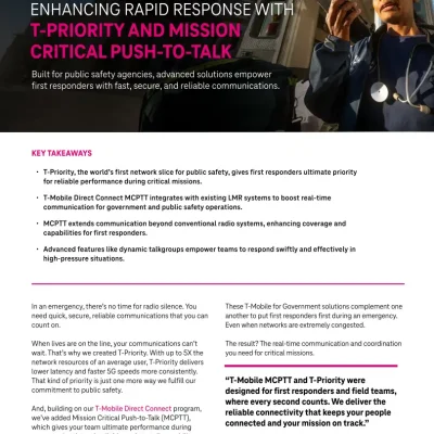 ENHANCING RAPID RESPONSE WITH T-PRIORITY AND MISSION CRITICAL PUSH-TO-TALK