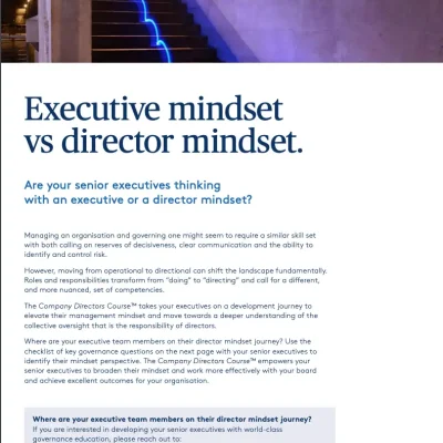 Executive mindset vs director mindset.