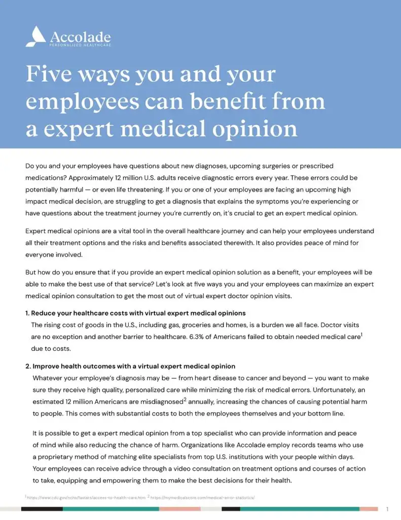 Five Ways to Benefit from an Expert Medical Opinion