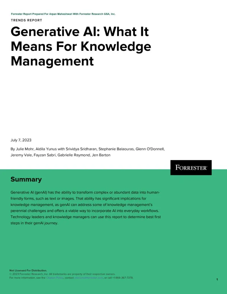 Generative AI: What it means for knowledge management