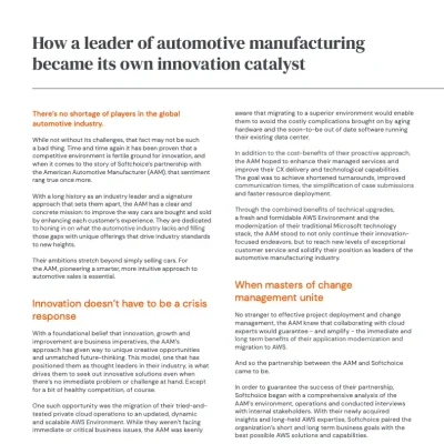How a leader of automotive manufacturing became its own innovation catalyst