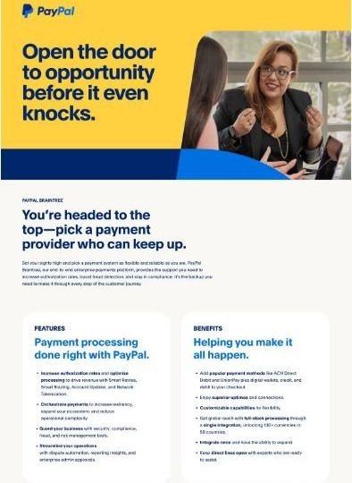 Payment processing done right: Open the door to opportunity before it even knocks.