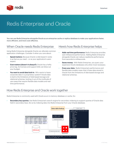 Quick Guide: Redis Enterprise and Oracle