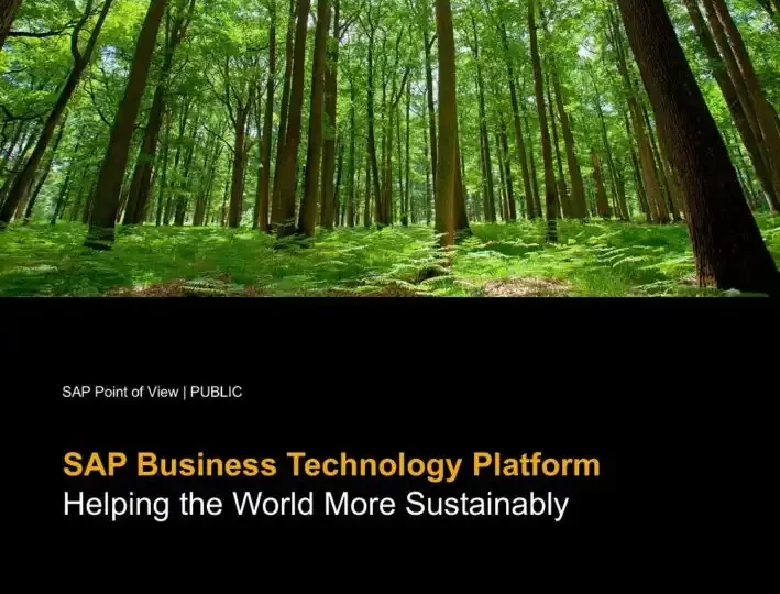 SAP BTP - Helping the World More Sustainably