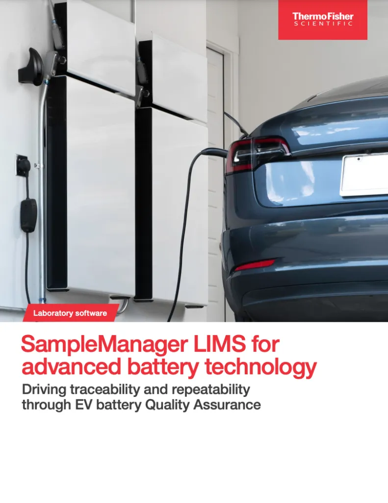 SampleManager LIMS software – drive improvement to EV Battery QA
