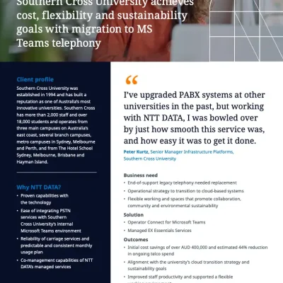 Southern Cross University Achieves Cost, Flexibility and Sustainability Goals with Migration to MS Teams Telephony
