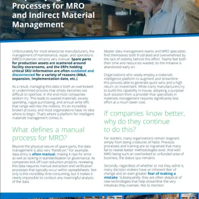 Stop Relying on Manual Processes for MRO and Indirect Material Management