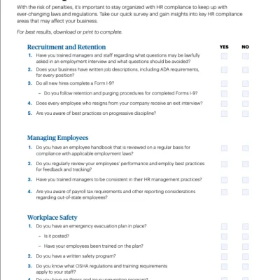 Two-Minute HR Compliance Checklist
