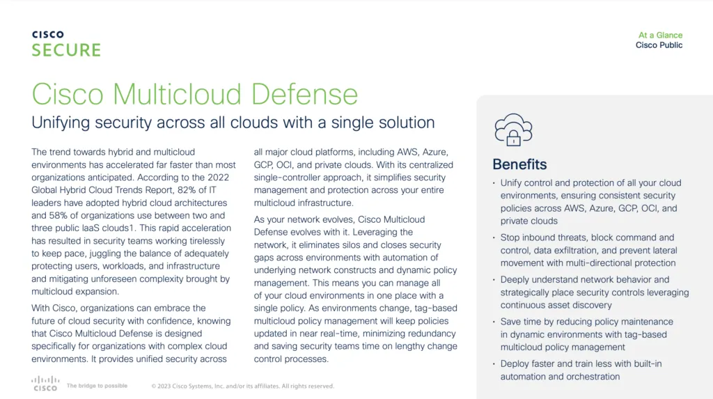 Multicloud Defense at a Glance