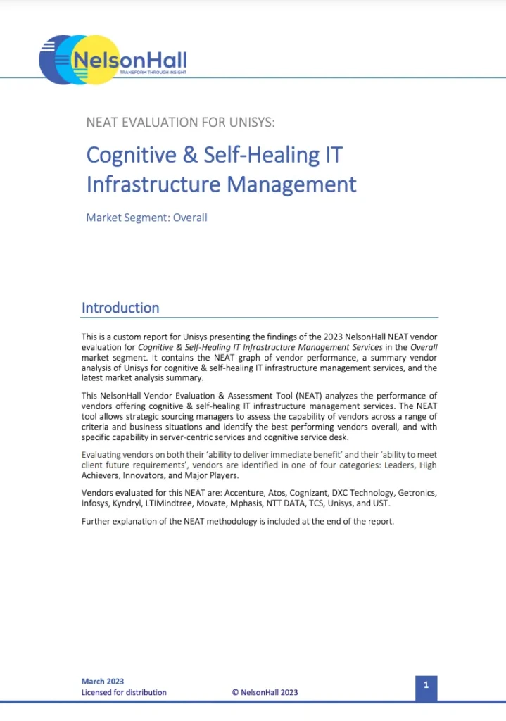 Empower your business with a leader in Cognitive and Self-Healing IT Infrastructure Management Services