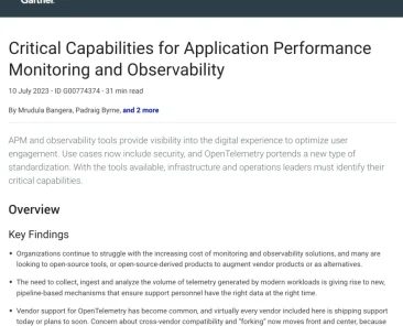 Critical Capabilities for Application Performance Monitoring and Observability