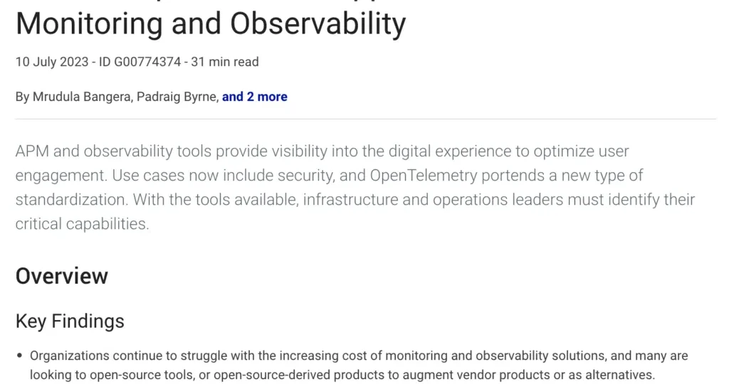 Critical Capabilities for Application Performance Monitoring and Observability