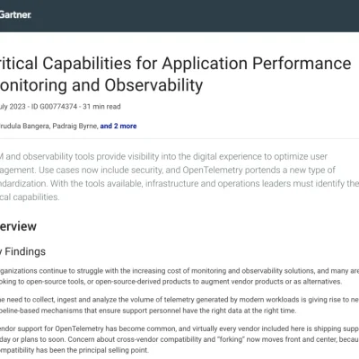 Critical Capabilities for Application Performance Monitoring and Observability