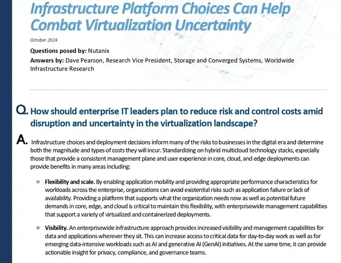 Infrastructure Platform Choices Can Help Combat Virtualization Uncertainty