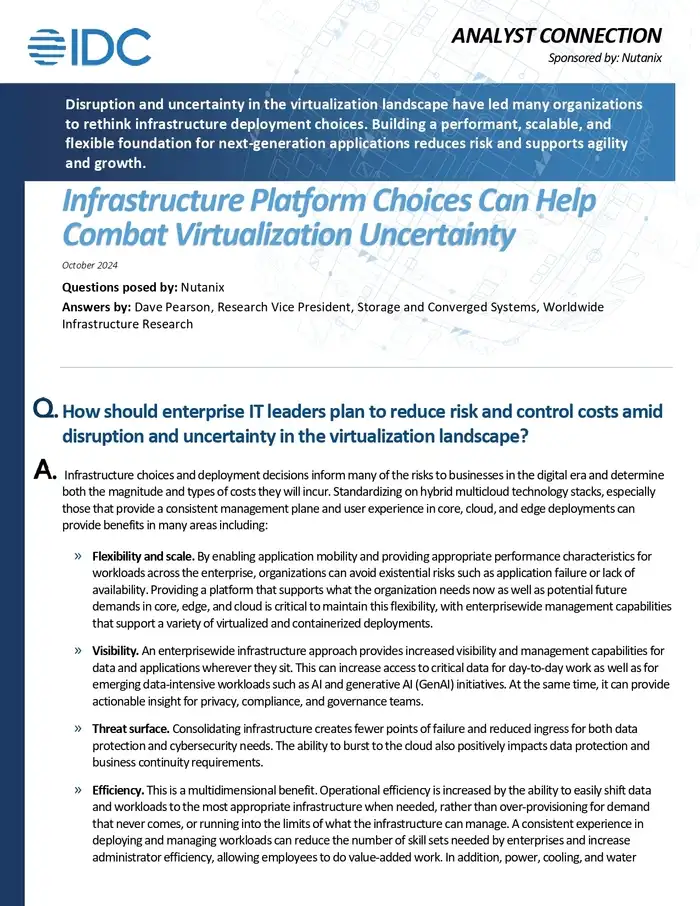 Infrastructure Platform Choices Can Help Combat Virtualization Uncertainty