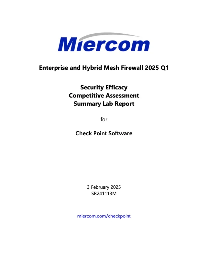 Miercom Ranks Check Point #1 in Threat Prevention