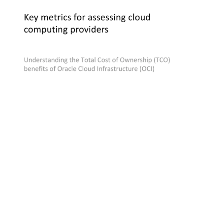 Key metrics for assessing cloud computing providers