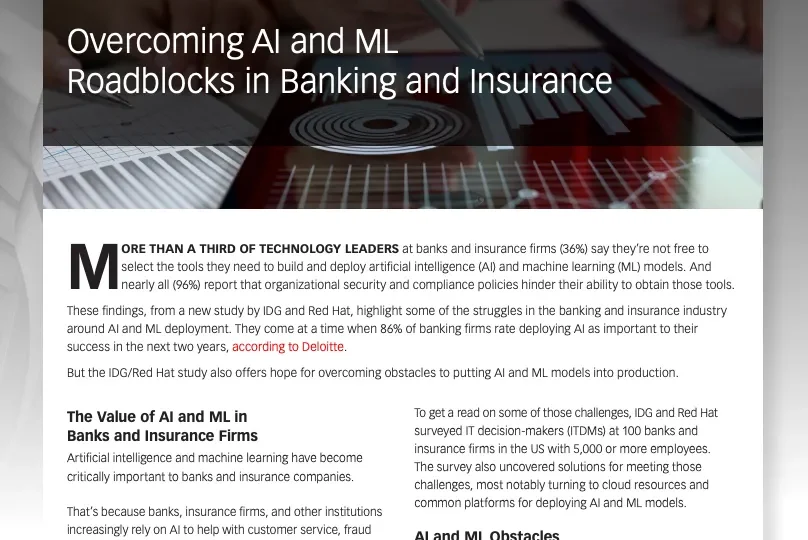 Overcoming AI and ML roadblocks in banking and insurance