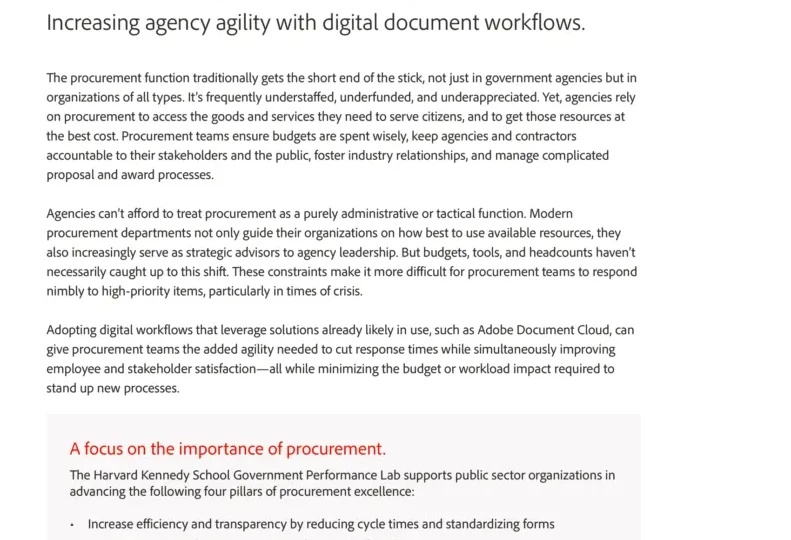Frictionless procurement processes – Increasing agency agility with digital document workflows
