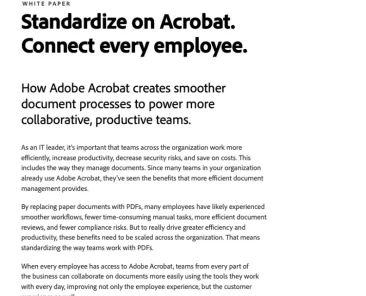 Standardize on Acrobat. Connect every employee