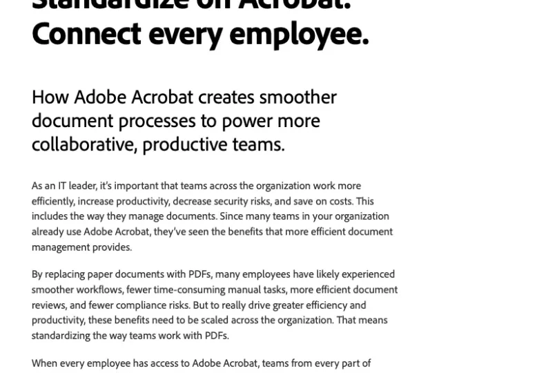 Standardize on Acrobat. Connect every employee
